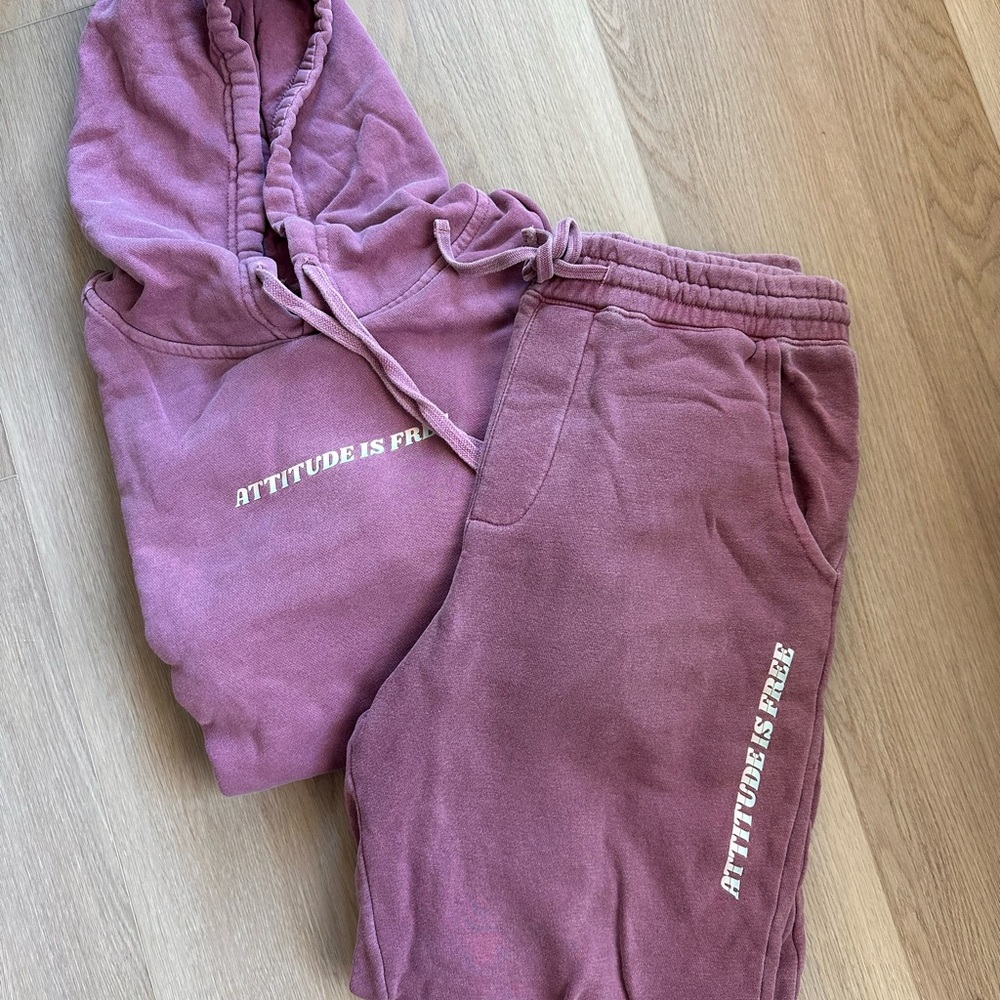 “Attitude is Free” Sweatshirt and Jogger Set
